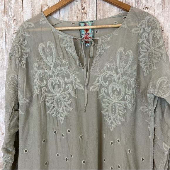 Johnny Was Eyelet Embroidered Tie‎ Front Tunic - Picture 3 of 10
